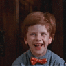 the childs face